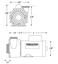Executive 56 Frame 4 HP Waterway® 2 Speed Pump, 3721621-13, 2.5" (ME-40226-25) - Image 3