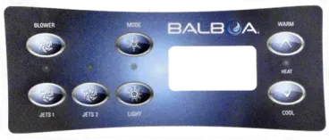 10430 Balboa® Overlay for Standard Panel LCD (2 Pumps Bower Light)