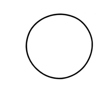 Black circle outline on a white background