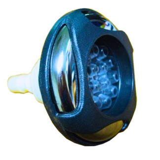 X284689 Master Spa Jet Insert  LED  Poly Storm,  Multi-Massage Jet, DSG Stainless Steel, Clear 3.5".