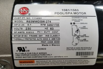 1016132 Balboa®2-Speed Pump Vico Ultimax 2 HP 230 Volts 8.8/3.0 Amp - Image 3